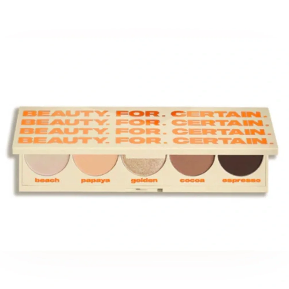Neutral Eyeshadow Palette – Beach, Papaya, Golden, Cocoa, Espresso